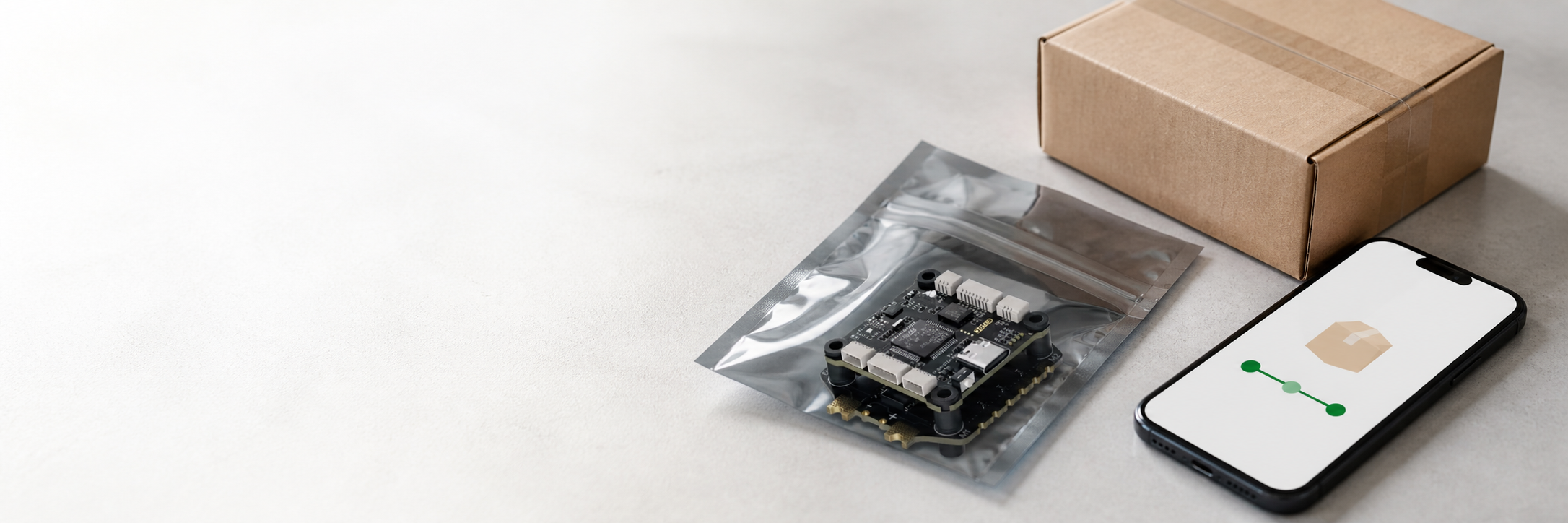 FPV controller stack, parcel and mobile delivery tracking